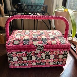 Wicker Sewing Basket Complete with Insert Tray & Extras